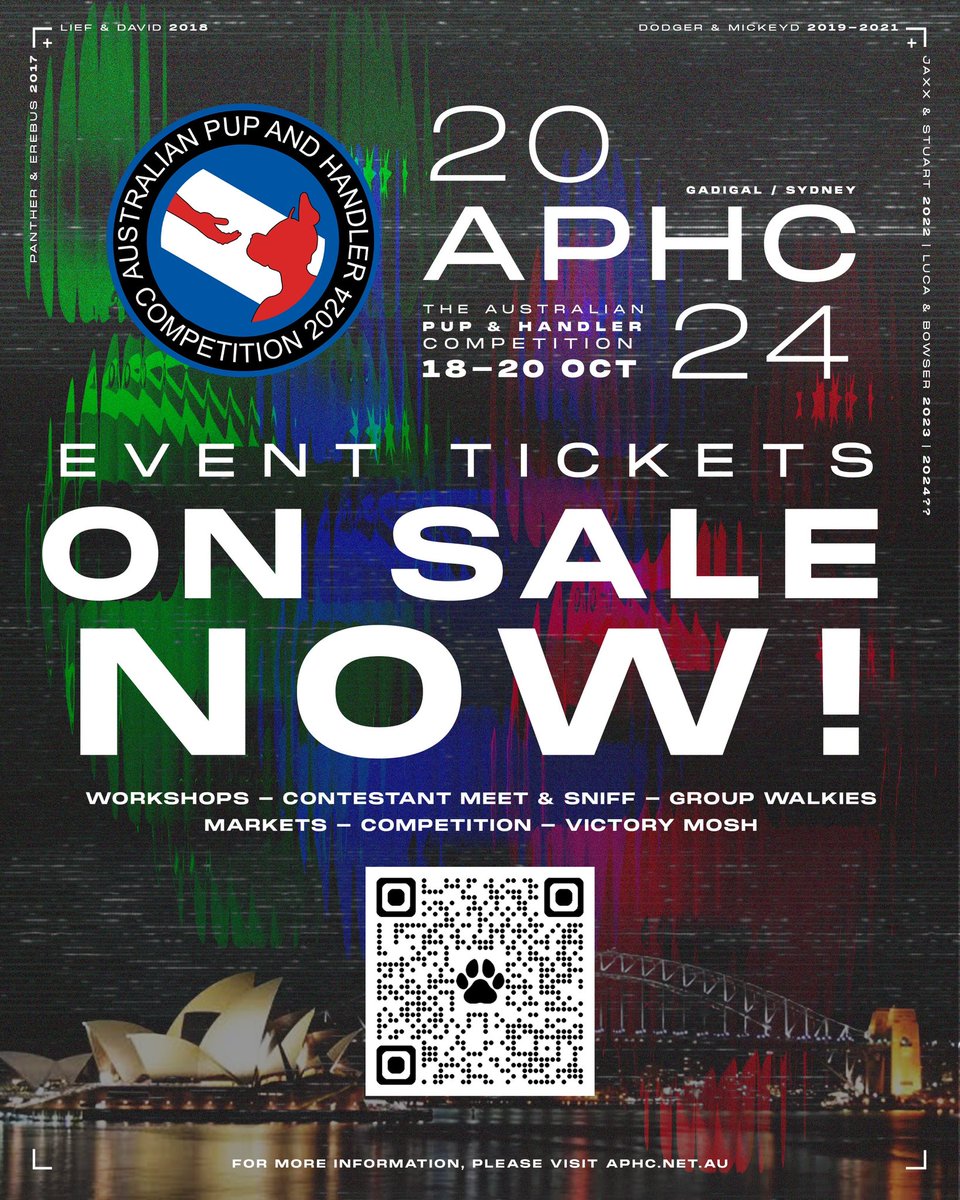 APHCOfficial's tweet photo. APHC 2024 tickets are now on sale! Get yours today to join us for an amazing weekend full of pups and handlers over 18th to 20th of October 2024! https://t.co/fd8WqWBVEK