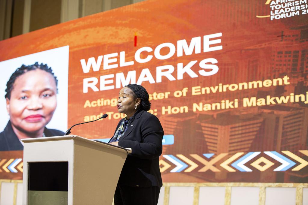 #VoyagesAfriq Honourable Nnaniki W. Makwinja, Acting Minister of Environment and Tourism, delivered a heartfelt welcome at #ATLF2024.

Her remarks laid the foundation for impactful discussions on the future of African tourism and sustainability.