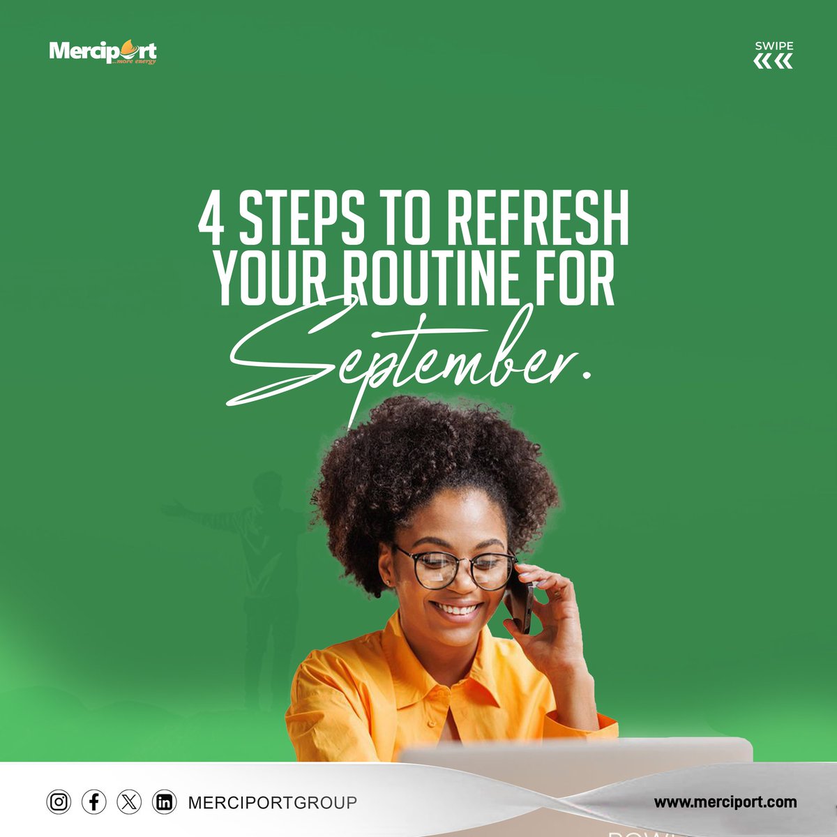 Merciportgroup's tweet photo. September is here—time to refresh, reset, and refocus. Let’s make the most of this new month by setting clear goals and taking steps towards self-improvement. #NewMonthGoals #SeptemberMindset #MerciportCares/ https://t.co/MVswsWOCgI