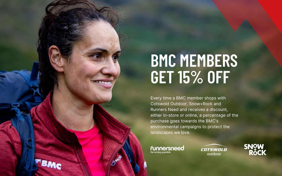 British Mountaineering Council (@team_bmc) on Twitter photo Don't forget your discount! Get 15% off in all <a href="/CotswoldOutdoor/">Cotswold Outdoor</a>, <a href="/RunnersNeed/">Runners Need</a> and <a href="/SnowAndRock/">SnowAndRock</a> stores & online.
A portion of sales from using the discount code are donated to BMC sustainability projects.
BMC members check the back of your membership cards for the code Don't forget your discount! Get 15% off in all <a href="/CotswoldOutdoor/">Cotswold Outdoor</a>, <a href="/RunnersNeed/">Runners Need</a> and <a href="/SnowAndRock/">SnowAndRock</a> stores & online.
A portion of sales from using the discount code are donated to BMC sustainability projects.
BMC members check the back of your membership cards for the code