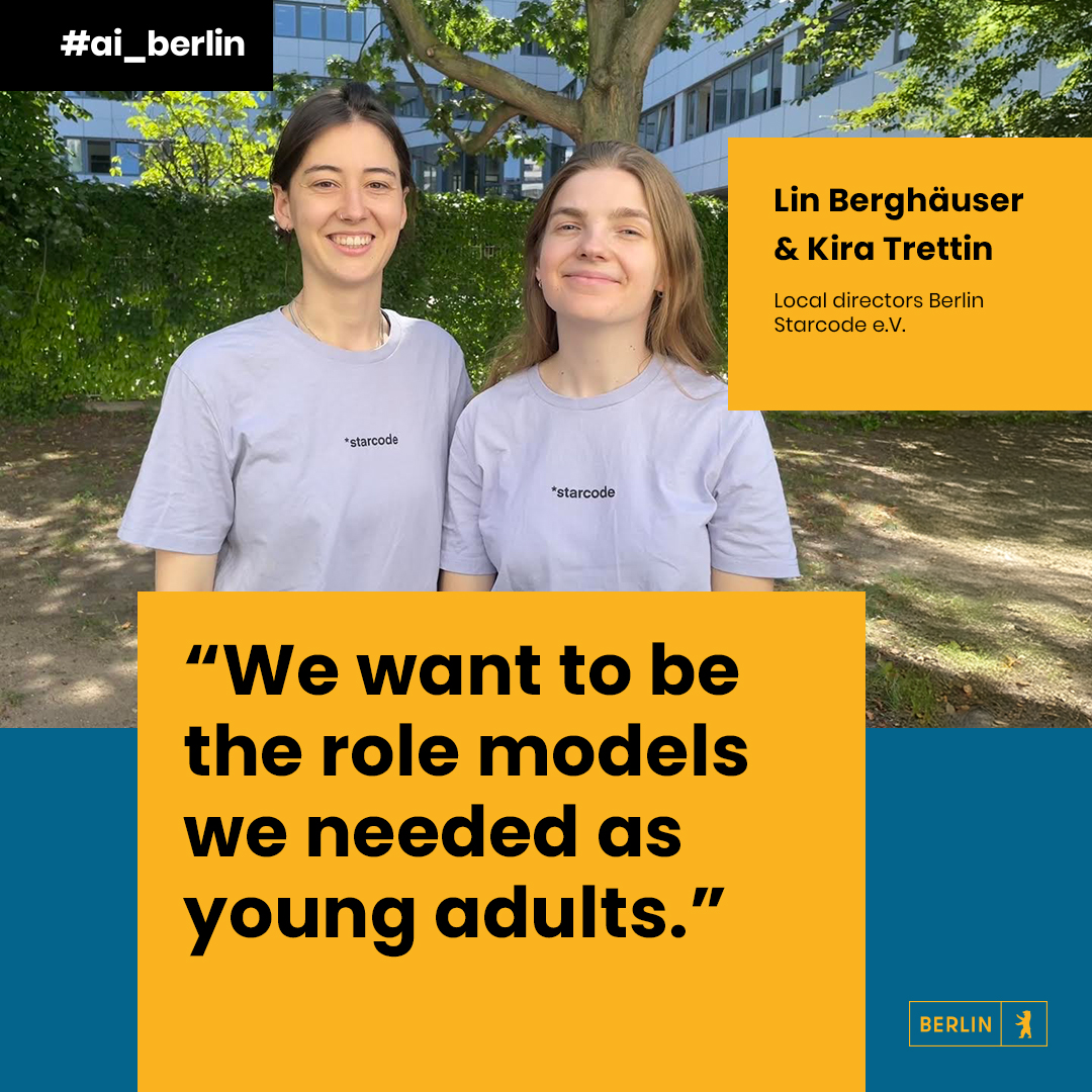 #Starcode e.V. wants to bring about fundamental change by making #STEM subjects accessible to schoolgirls at an early stage. 🎓#ai_berlin caught up with Berlin directors Lin Berghäuser and Kira Trettin to learn about their targeted approach and new courses kicking of this month