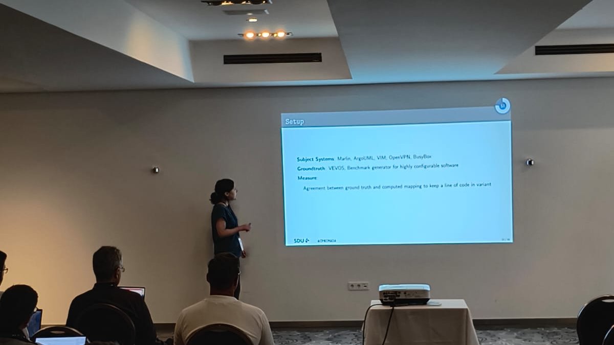 SoftVarE Group (@softvare_uulm) on Twitter photo Sandra Greiner (@sandragreiner) presenting our foundational work on optimizing the accuracy of retroactive feature-tracing techniques with pinpointed proactive knowledge exploitation.
Part of the <a href="/VariantSync/">VariantSync</a> project. Authors ⬇️ Sandra Greiner (@sandragreiner) presenting our foundational work on optimizing the accuracy of retroactive feature-tracing techniques with pinpointed proactive knowledge exploitation.
Part of the <a href="/VariantSync/">VariantSync</a> project. Authors ⬇️