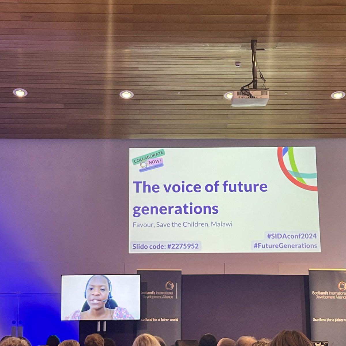 Inspiring to see 13 year old Favour, from Save the Children, Malawi speaking at the #SIDAconf2024 about how to respect and learn from #FutureGenerations in order to tackle climate change and other issues.