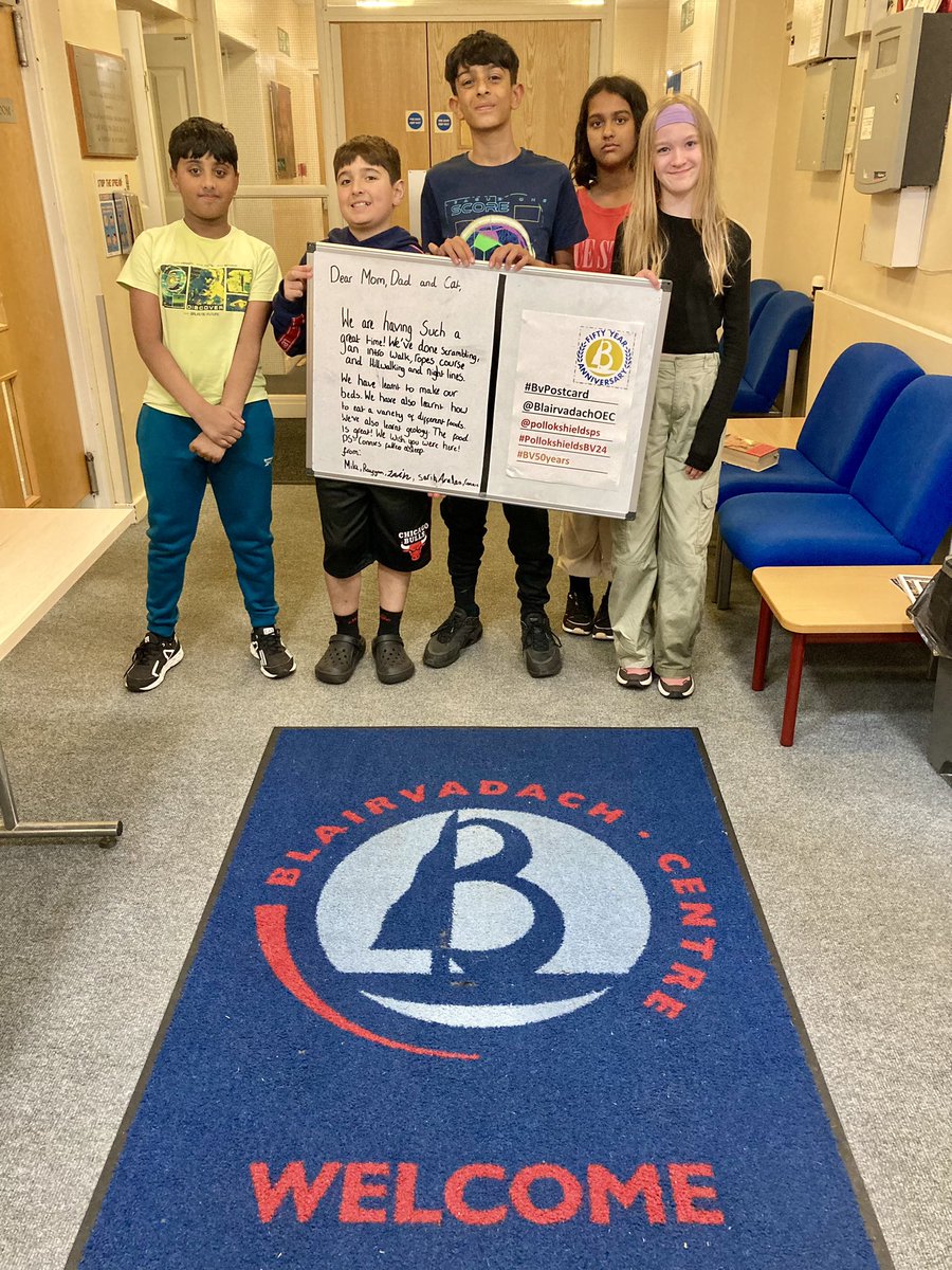 #BvPostcard
<a href="/BlairvadachOEC/">Blairvadach Outdoor Education Centre - Glasgow</a>
<a href="/pollokshieldsps/">Pollokshields PS</a>
#PollokshieldsBV24
#BV50years 
Everyone had a great time on the Nightline activity last night and ended the evening writing some postcards home 😁.