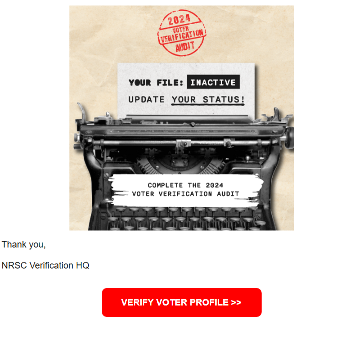 RepublicanMail's tweet image. Questionable tactics from the @NRSC

links to secure.winred.com/nrsc/deadline-…

@FEC