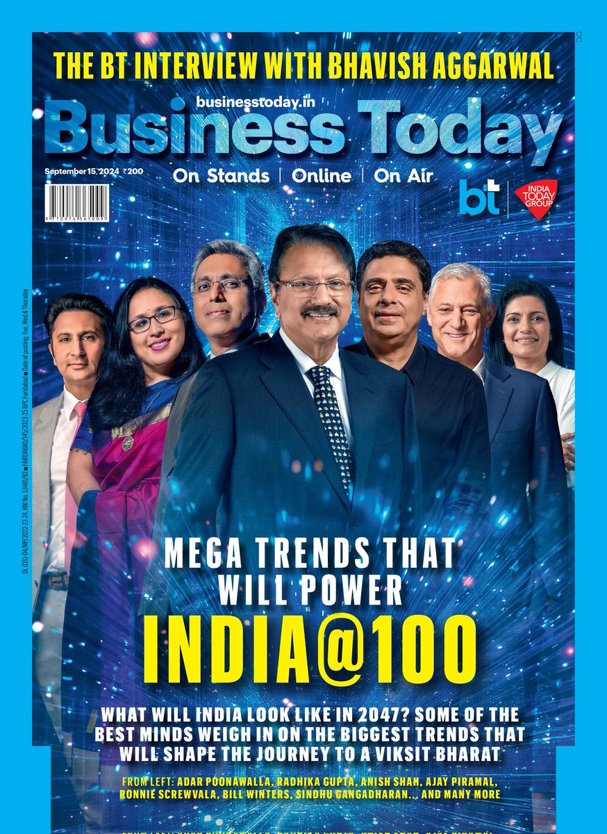 Aroon Purie (@aroonpurie) on Twitter photo #BTMagazine | By 2047, PM Narendra Modi aims to make India a $30-trillion economy with $18,000 per capita income.
<a href="/business_today/">Business Today</a> Magazine's #BTIndiaAt100 special issue delves into key trends and expert insights for achieving a Viksit Bharat.
Read more:Â tinyurl.com/4m4p5mex #BTMagazine | By 2047, PM Narendra Modi aims to make India a $30-trillion economy with $18,000 per capita income.
<a href="/business_today/">Business Today</a> Magazine's #BTIndiaAt100 special issue delves into key trends and expert insights for achieving a Viksit Bharat.
Read more:Â tinyurl.com/4m4p5mex