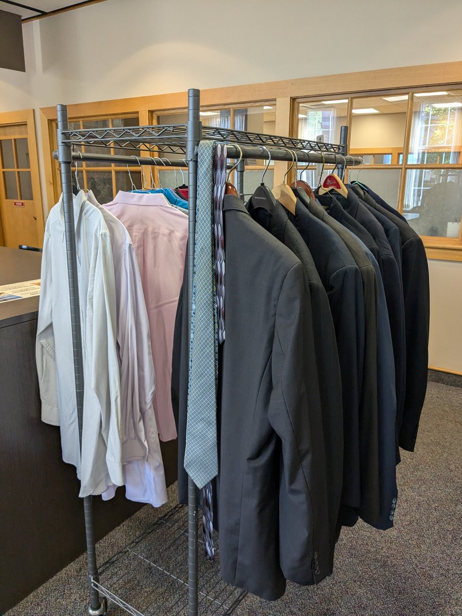 It's picture day at my all-male college, and I love that the school provides blazers for those who need them.