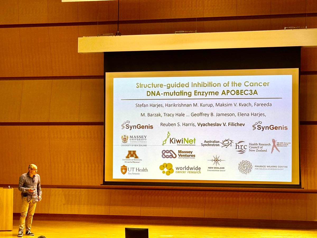 Vyacheslav Filichev (@filichevlab) on Twitter photo It was another great day at IRT2024 <a href="/IS3NA/">IS3NA</a> in Tokyo and it was my great pleasure to present our APOBEC3A inhibitors. Huge thanks to collaborators and funders and <a href="/MasseyUni/">Massey University</a> <a href="/syngenis/">SynGenis Pty Ltd</a> for travel support! It was another great day at IRT2024 <a href="/IS3NA/">IS3NA</a> in Tokyo and it was my great pleasure to present our APOBEC3A inhibitors. Huge thanks to collaborators and funders and <a href="/MasseyUni/">Massey University</a> <a href="/syngenis/">SynGenis Pty Ltd</a> for travel support!
