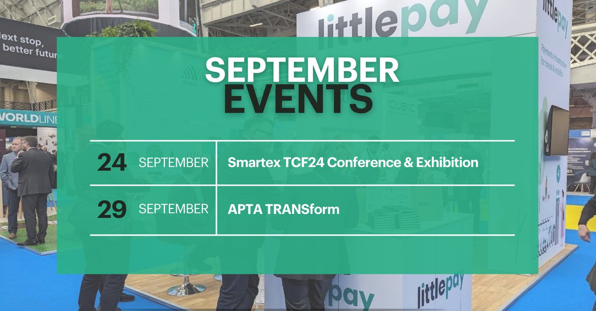 Would you like to meet this month?

As we dive into September, our team is preparing to attend some key events in the transit and mobility industry. Here’s where you can find us:

Get in touch to set up a meeting!
#TCF24 #Smartex24 #APTAtransform24 #APTATransform