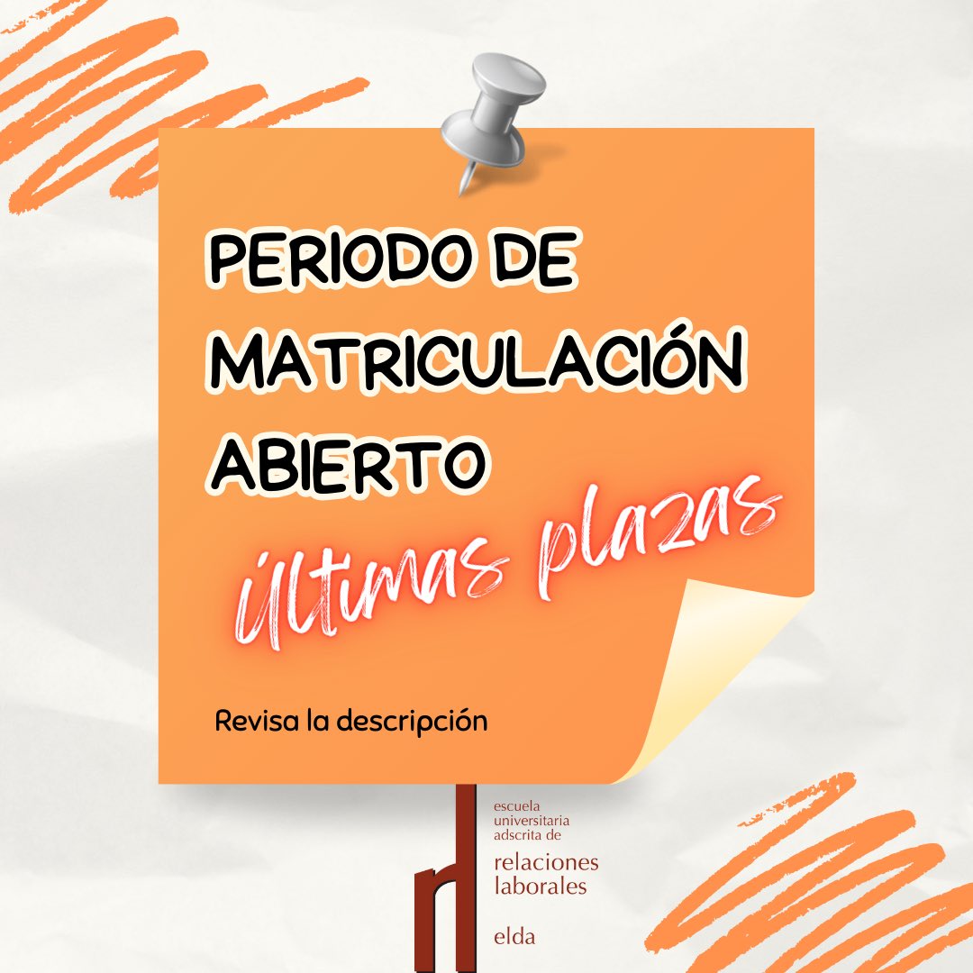 Recuerda, el periodo de matriculación está ABIERTO, y quedan muy pocas plazas 👨‍🎓👩‍🎓🧑‍🎓

No te quedes sin la tuya 😉

#elda #petrer #novelda #sax #villena  #alicante #universidad #relacioneslaborales #estudiantes #estudios #ayuntamientodeelda #juventudelda
