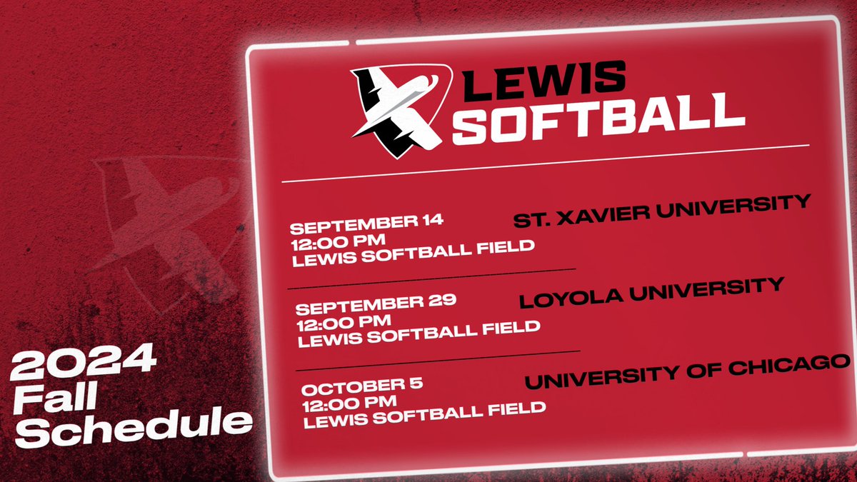 🚨 2024 FALL SCHEDULE RELEASE 🚨

📅9/14, 9/29, 10/5
📍Lewis Softball Field
⏰ 12:00 pm

Come out &amp; support your Flyers!❤️
#FlyAsOne #FineFocus