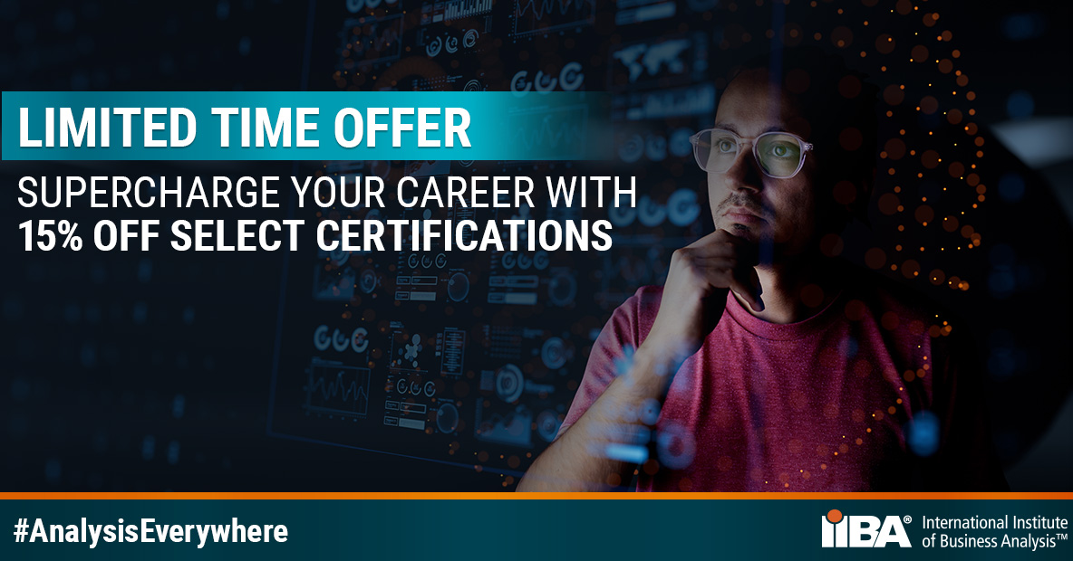 IIBA's tweet image. Limited Time Offer: From now till Sept 30th, enjoy 15% off on select IIBA certification exams!
iiba.org/business-analy…
#IIBA #IIBACertification #AgileCertification #BusinessDataAnalytics #CybersecurityCertification #ProductOwnershipAnalysis