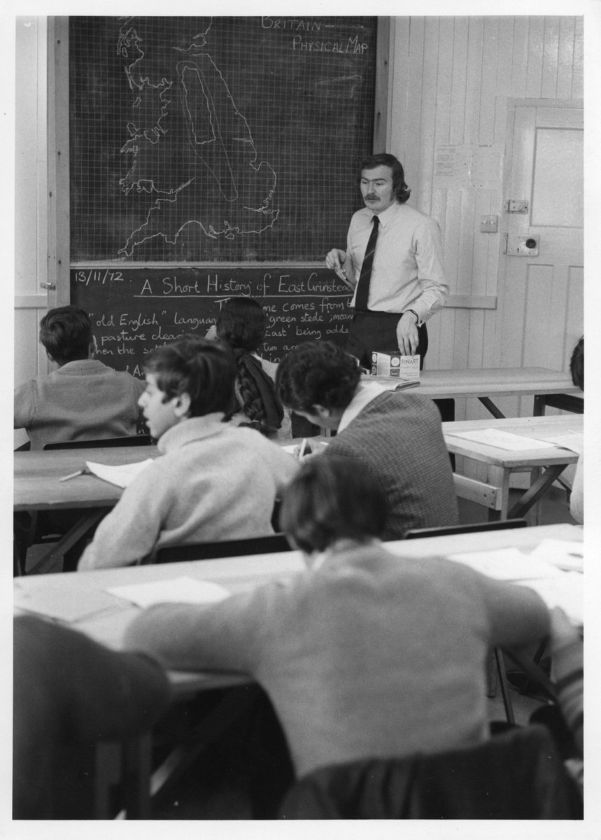 We recently came across this photograph of a classroom in the Hobbs Barracks School
It appears to show a geography lesson and was taken by the East Grinstead Observer in November 1972.

But we wanted to ask: does anyone remember the school at the barracks?