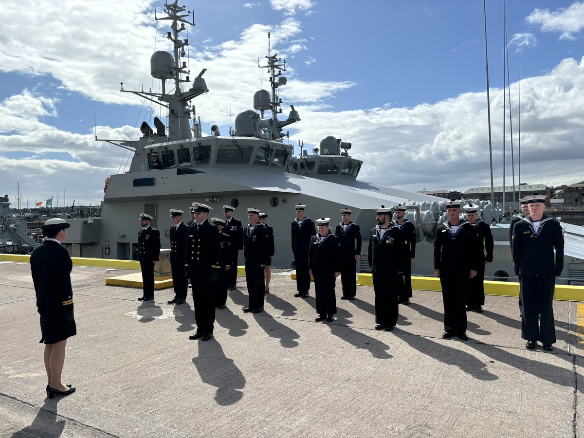 RACO (@raco_df) on Twitter photo Great to be in <a href="/naval_service/">Irish Naval Service</a> Haulbowline to attend the naming and commissioning ceremony for L.É. Aoibhinn and L.É. Gobnait, the newest additions to our fleet. Fair winds and following seas to all who sail in them!
⚓️🛟 🇮🇪
<a href="/defenceforces/">Óglaigh na hÉireann</a>
<a href="/MichealMartinTD/">Micheál Martin</a> Great to be in <a href="/naval_service/">Irish Naval Service</a> Haulbowline to attend the naming and commissioning ceremony for L.É. Aoibhinn and L.É. Gobnait, the newest additions to our fleet. Fair winds and following seas to all who sail in them!
⚓️🛟 🇮🇪
<a href="/defenceforces/">Óglaigh na hÉireann</a>
<a href="/MichealMartinTD/">Micheál Martin</a>