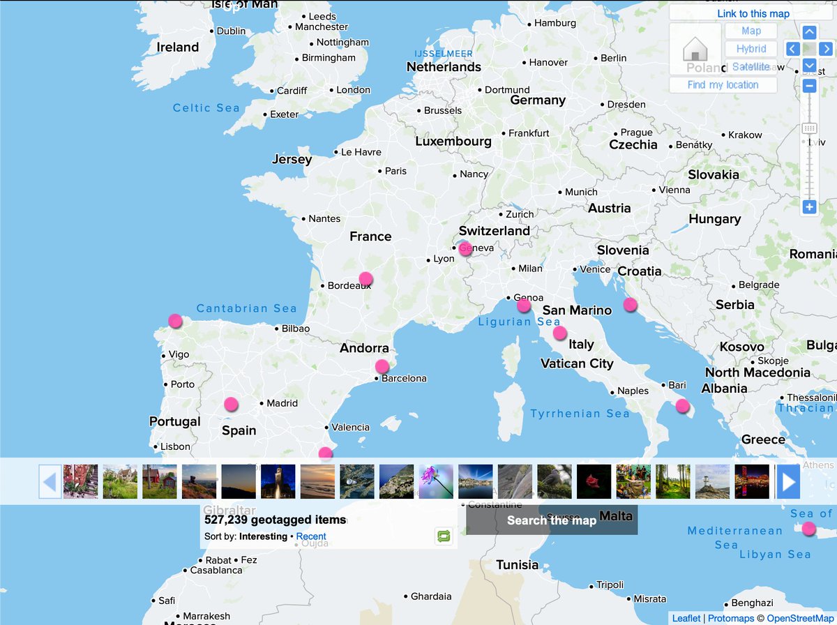 Protomaps https://bsky.app/profile/protomaps.com (@protomaps) on Twitter photo Cool! <a href="/Flickr/">Flickr</a> Maps seems to be powered by <a href="/protomaps/">Protomaps https://bsky.app/profile/protomaps.com</a> now - along with <a href="/openstreetmap/">OpenStreetMap</a> right in the corner (<a href="/LeafletJS/">Leaflet</a> too!)
That's a lot of geotagged photos!
flickr.com/map Cool! <a href="/Flickr/">Flickr</a> Maps seems to be powered by <a href="/protomaps/">Protomaps https://bsky.app/profile/protomaps.com</a> now - along with <a href="/openstreetmap/">OpenStreetMap</a> right in the corner (<a href="/LeafletJS/">Leaflet</a> too!)
That's a lot of geotagged photos!
flickr.com/map
