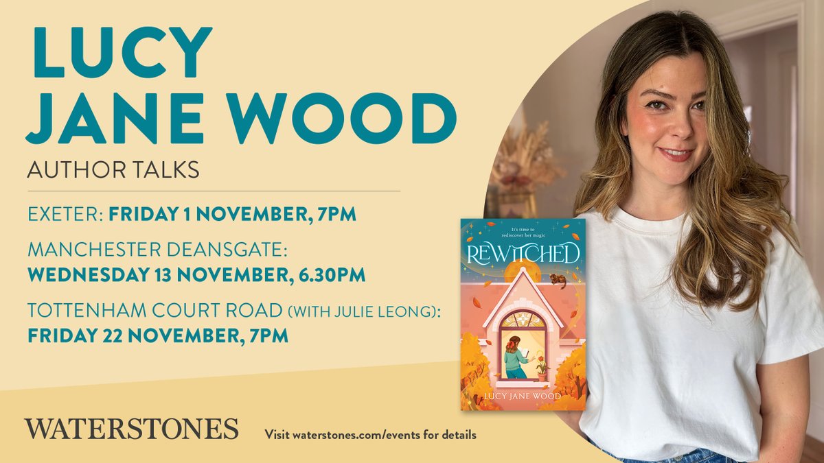 Pan Macmillan (@panmacmillan) on Twitter photo We've added 3 new dates to <a href="/LucyJaneWood/">Lucy Jane Wood</a>'s events tour to celebrate publication of #Rewitched
Tickets for <a href="/waterstones_exe/">Waterstones Exeter</a>, <a href="/WaterstonesMCR/">Waterstones Manchester Deansgate</a>
and <a href="/WaterstonesTCR/">WaterstonesTCR</a> are on sale now: buff.ly/3XrHZi5 We've added 3 new dates to <a href="/LucyJaneWood/">Lucy Jane Wood</a>'s events tour to celebrate publication of #Rewitched
Tickets for <a href="/waterstones_exe/">Waterstones Exeter</a>, <a href="/WaterstonesMCR/">Waterstones Manchester Deansgate</a>
and <a href="/WaterstonesTCR/">WaterstonesTCR</a> are on sale now: buff.ly/3XrHZi5