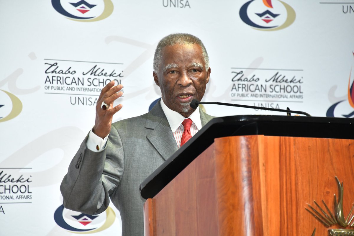 MbekiSchool's tweet photo. President Thabo Mbeki is currently responding to the pertinent questions asked by Postdoctoral Research Fellows from the TM-School on socio-political issues.

Join the conversation live 📹 https://t.co/sHCUTMOIB2 on YouTube.

#MbekiSpeaks2024 #MbekiUnisa2024 https://t.co/6ZImCbQB3B