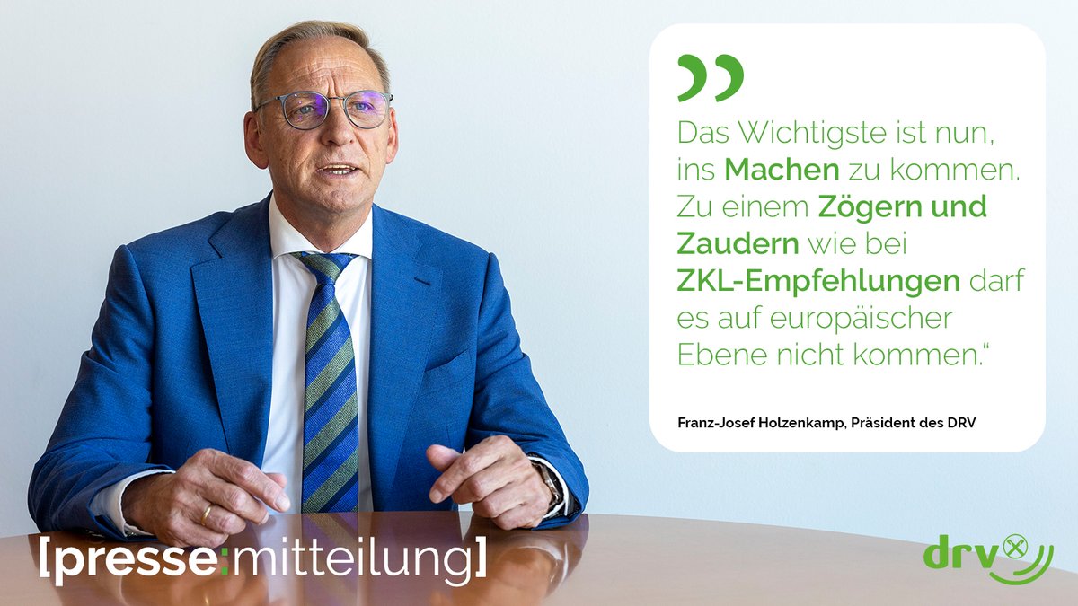 DRV-Präsident Franz-Josef Holzenkamp drängt auf konkrete Umsetzungspläne für den heute vorgelegten Abschlussbericht des Strategischen Dialogs über die Zukunft der Landwirtschaft der EU und begrüßt die darin formulierten Ansätze. Mehr dazu unter: raiffeisen.de/zu-einem-zoege…