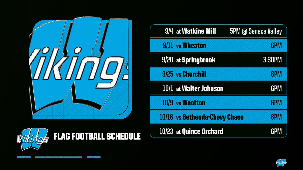 Whitman Sports (@wwhsathletics) on Twitter photo Our flag football team is making history with their 1st ever game today! Our Vikings will be taking on Watkins Mill at Seneca Valley today at 5pm. Go Vikes! <a href="/WWHS_Bethesda/">Walt Whitman High School</a> Our flag football team is making history with their 1st ever game today! Our Vikings will be taking on Watkins Mill at Seneca Valley today at 5pm. Go Vikes! <a href="/WWHS_Bethesda/">Walt Whitman High School</a>