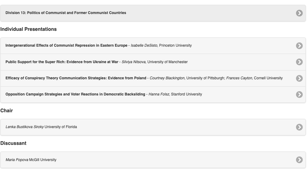 Isabelle DeSisto 🇺🇦 (@isadesisto) on Twitter photo I'll be presenting my solo work on a fabulous panel 10-11:30 in PCC 107A. Join me and a fabulous group of female grad students & junior scholars: <a href="/snitsova/">Silviya Nitsova</a>, <a href="/Blackington_C/">Courtney Blackington</a>, @FrancesCayton
& <a href="/HannaFolsz/">Hanna Folsz</a>. We have a great chair <a href="/LBustikova/">Lenka Bustikova</a>
& discussant <a href="/PopovaProf/">Maria Popova 🇨🇦</a>. I'll be presenting my solo work on a fabulous panel 10-11:30 in PCC 107A. Join me and a fabulous group of female grad students & junior scholars: <a href="/snitsova/">Silviya Nitsova</a>, <a href="/Blackington_C/">Courtney Blackington</a>, @FrancesCayton
& <a href="/HannaFolsz/">Hanna Folsz</a>. We have a great chair <a href="/LBustikova/">Lenka Bustikova</a>
& discussant <a href="/PopovaProf/">Maria Popova 🇨🇦</a>.