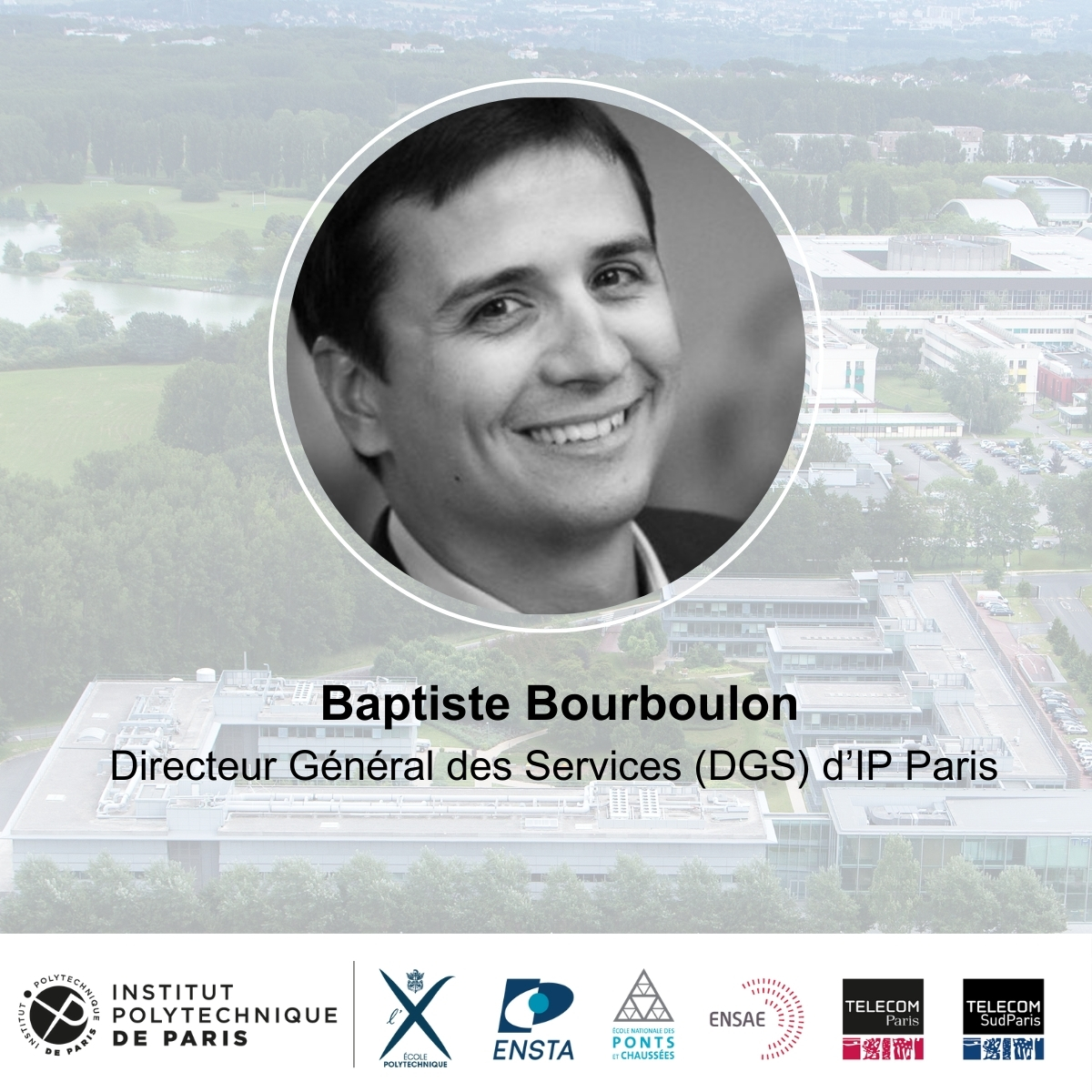 [#IPParis] 🇫🇷 Baptiste Bourboulon a été nommé Directeur Général des Services (DGS) de l’Institut Polytechnique de Paris et a pris ses fonctions le 2 septembre 2024. 

🚀Sa mission est de diriger et d’organiser les services administratifs, financiers et techniques d’IP Paris qui