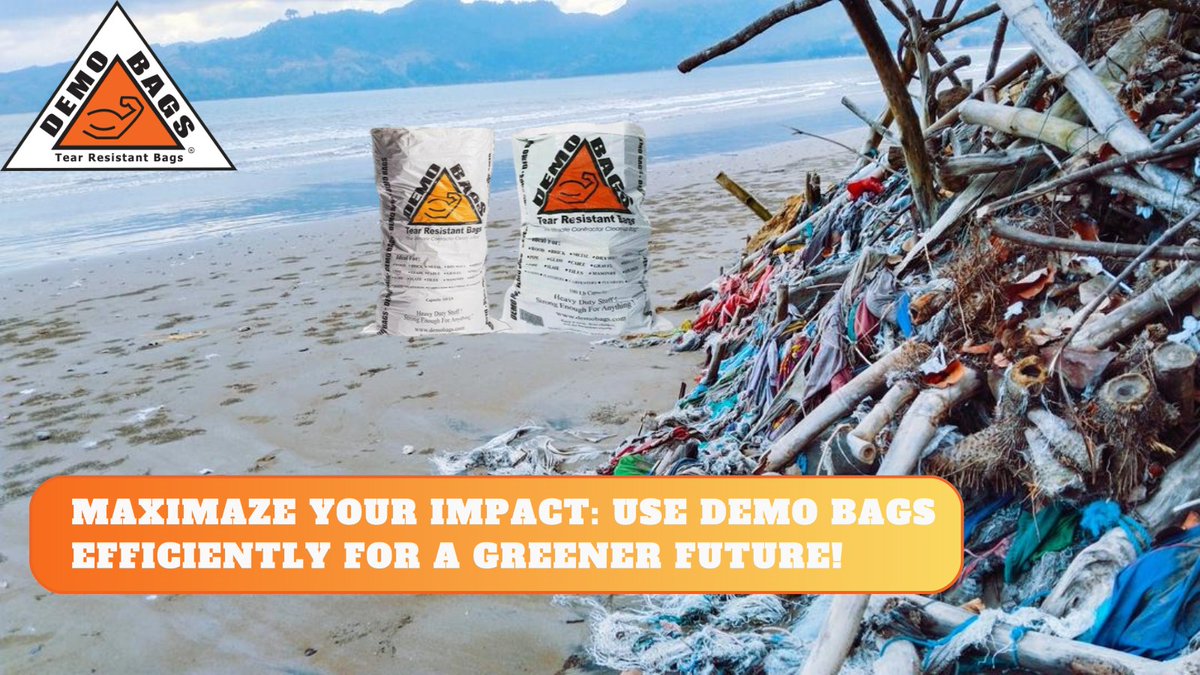 BagsDemo's tweet image. Ready to maximize #DemoBags during storm beach clean-ups? Use them efficiently, leveraging their reusability—from packing and carrying to sorting and disposal—to enhance your clean-up efforts and make a bigger impact for a greener future. #stormcleanup #reducewaste #durablebags