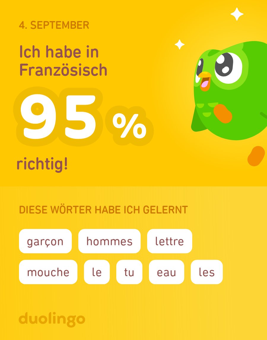SuplimaArt's tweet photo. Ich lerne Französisch auf Duolingo! Es ist kostenlos, effektiv und macht Spaß. https://t.co/XOptbukiAY