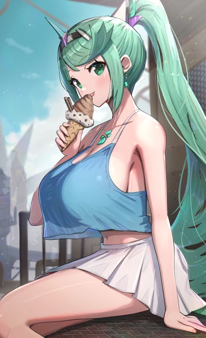 残暑見舞いプネウマちゃん #XenobladeChronicle2 