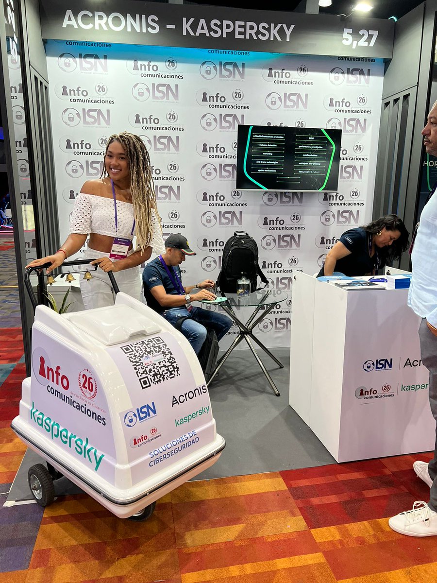 infocomco's tweet photo. Estamos en #Andicom_2024, te esperamos para contarte sobre las ultimas tendencias en protección frente a ciberseguridad. #kaspersky #lsn_security #Acronis #infocomunicaciones #ciberseguridad https://t.co/a4XMOFGGJl