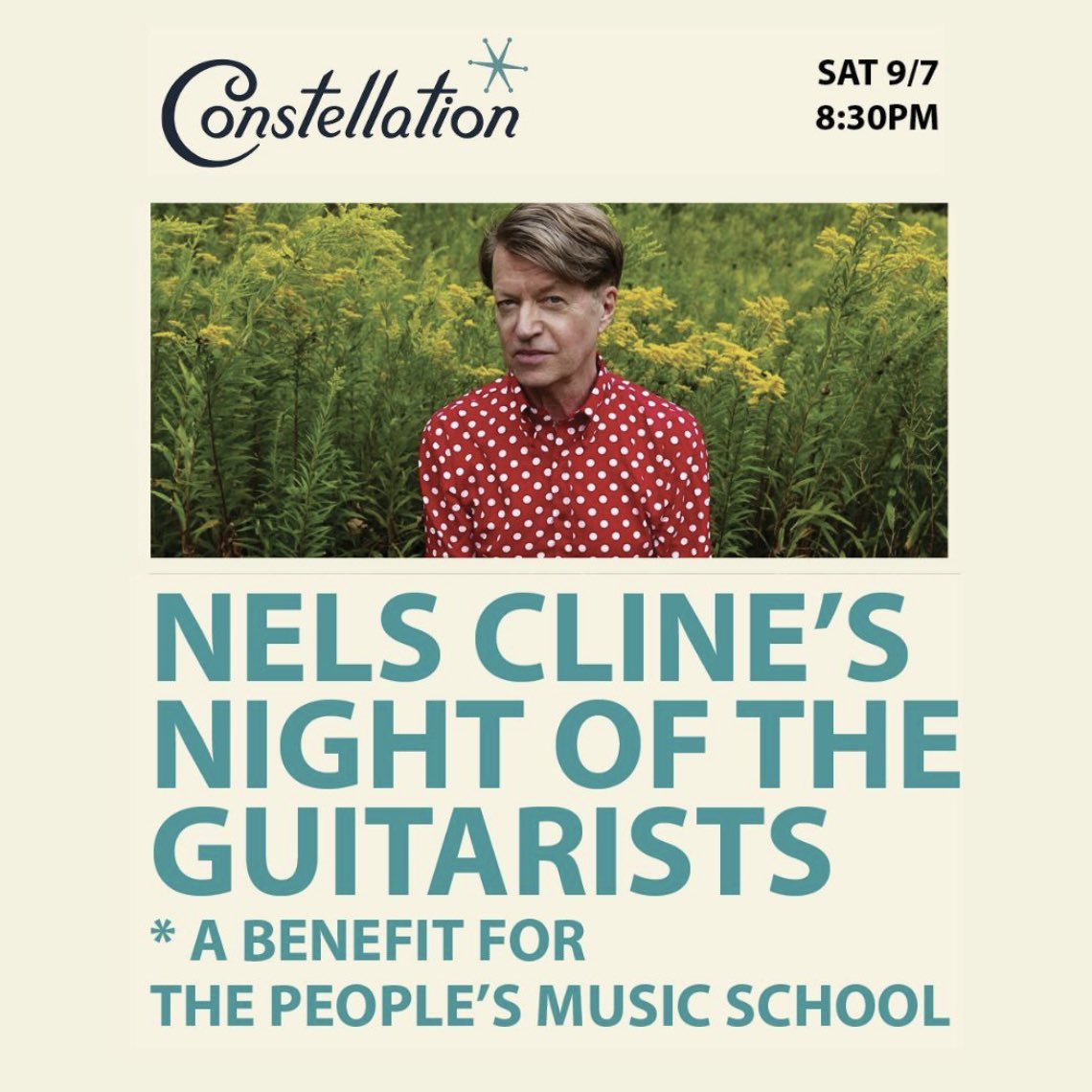 Nels Cline (@nelscline) on Twitter photo People of Earth please note: I have put together a Night Of The Guitarists at <a href="/ConstellationCh/">Constellation-Chi</a> this Saturday 9/7 to benefit <a href="/PeoplesMusicSch/">The People's Music School</a> directly. Come on down and enjoy the sounds - heartfelt thanks to Mike Reed, to the guitarists, to YOU. Tickets at the link in bio! People of Earth please note: I have put together a Night Of The Guitarists at <a href="/ConstellationCh/">Constellation-Chi</a> this Saturday 9/7 to benefit <a href="/PeoplesMusicSch/">The People's Music School</a> directly. Come on down and enjoy the sounds - heartfelt thanks to Mike Reed, to the guitarists, to YOU. Tickets at the link in bio!