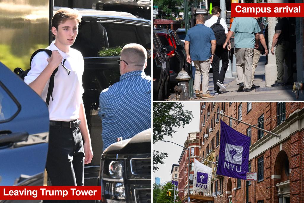 nypost's tweet image. Barron Trump arrives at NYU for first day at college trib.al/JXHmshQ