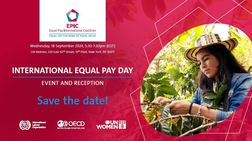 Save the date and register for the celebration of International Equal Pay Day 2024. Pay of the Future: Solutions to close the #GenderPayGap
The event will take place in New York in person; registration can be completed on Eventbrite👉 bit.ly/3XbiIrc 
<a href="/UN_Women/">UN Women</a> <a href="/ilo/">International Labour Organization</a> <a href="/OECD/">OECD ➡️ Better Policies for Better Lives</a>