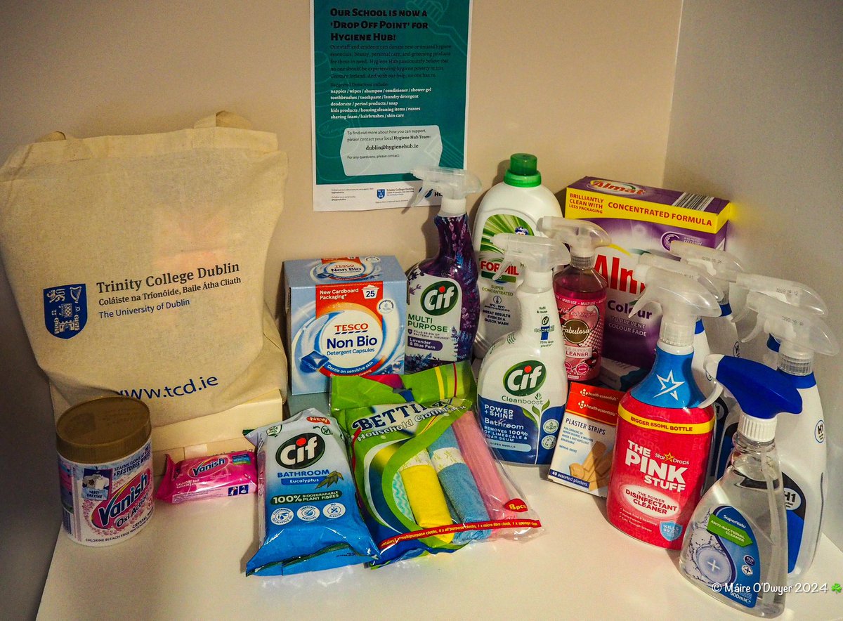 A huge thank you - and well done! - to <a href="/TCDPharmacy/">TCD Pharmacy</a> who resulted in the highest donation amount across all 90+ drop off points in August!

Pictured: Dr Theo Ryan, Juana Hernandéz &amp; Head of School Professor John Gilmer and some of their fabulous donated products!

#HygieneHub