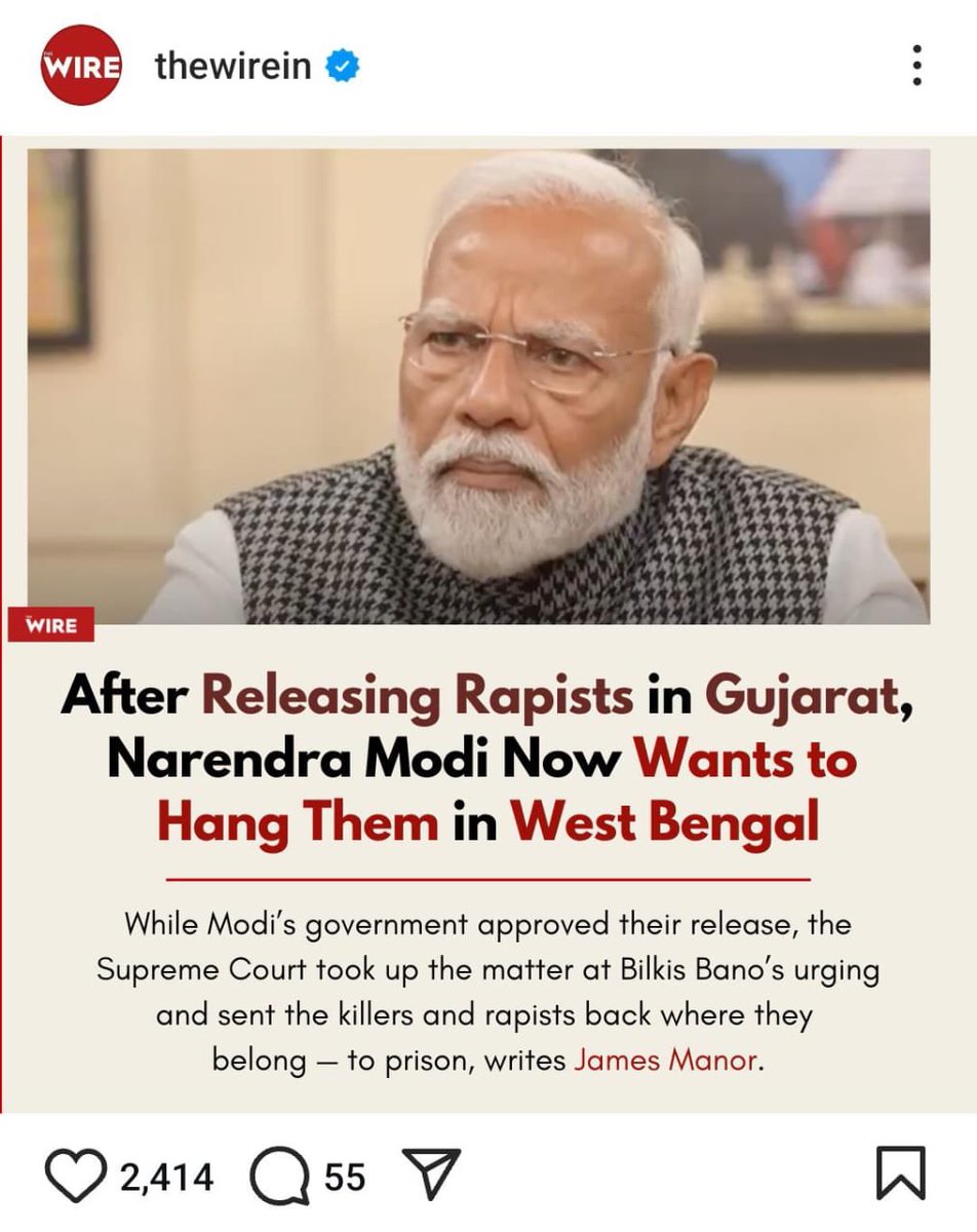 minicnair's tweet photo. After releasing r@pists in Gujarat, now Modi wants to hang them in West Bengal.

This man, I say. https://t.co/KOLK9BOPjd