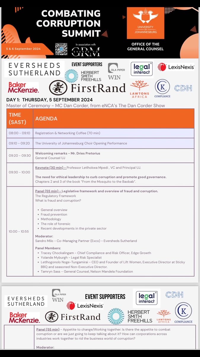 Tlhogi_Noge's tweet photo. Tomorrow kicks off the UJ Combating Corruption Summit 2024! Honoured to be on the panel tackling legislative frameworks &amp; fraud. Here’s a sneak preview-looking forward to sharing insights, connecting with leaders, and pushing for real action.  #CombatingCorruption Phori, The Soil https://t.co/zKV5UjEpal