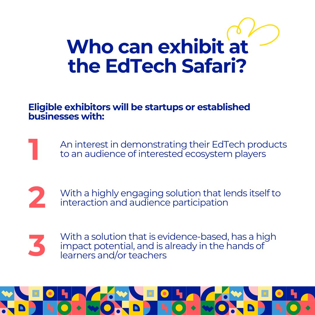 injiniedtech's tweet photo. π Showcase your EdTech innovation at SA EdTech Week | 4-6 Nov 2024.
π€ Apply to exhibit your products to educators, investors, and experts to gain exposure and network!
π Application link & exhibitor's info pack: https://t.co/W9xuAp200a
#EdTech #SAEdTechWeek2024 #Innovation https://t.co/zOnhF5g4sR