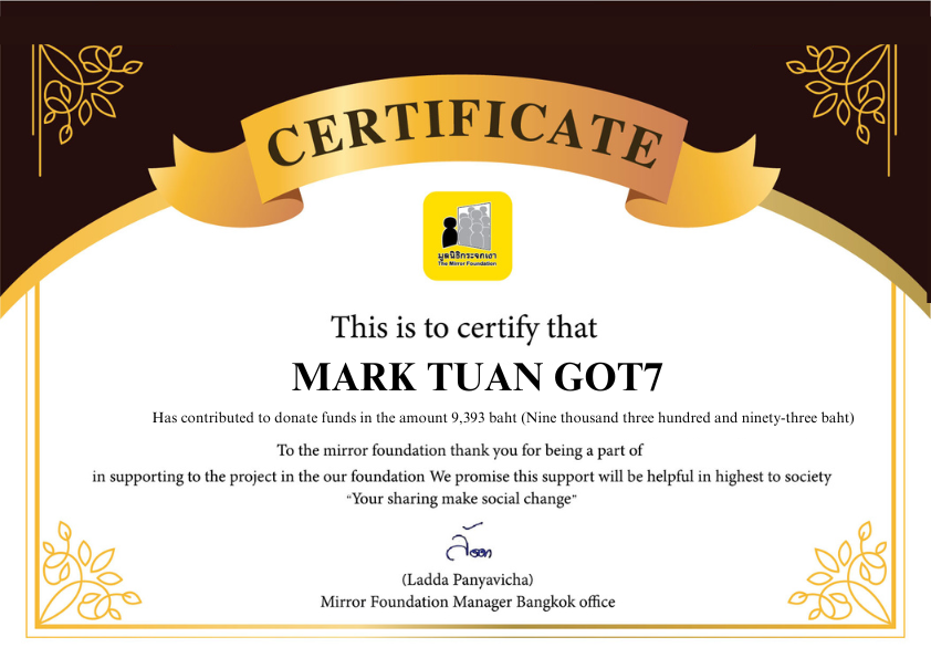 Mirror_org's tweet photo. ขอขอบคุณผู้บริจาคในนาม MARK TUAN GOT7 เนื่องในวันคล้ายวันเกิด  วันที่ 04.09.2024

สนับสนุ���ทุนทรัพย์จำนวน 9,393 บาท ช่วยเหลือน้ำท่วมภาคเหนือ ผ่านกองทุนภัยพิบัติ มูลนิธิกระจกเงา

BY AHGASE,TUANZY x @SupportForMT
#31derfulMarkTuanDay 
#HappyBirthdayMarkTuan
#MarkTuan #Mark #段宜��� #마크 
@marktuan @DNAmngmnt