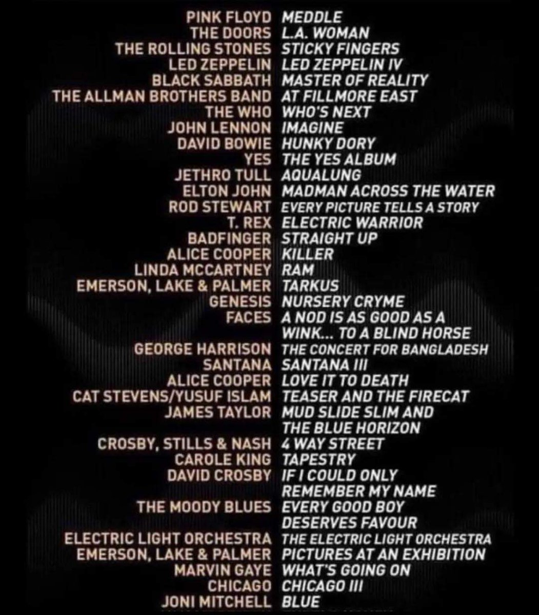 All these Albums came out in 1971 . Virtually almost all new music in comparison is so dull!
#MusicStreaming