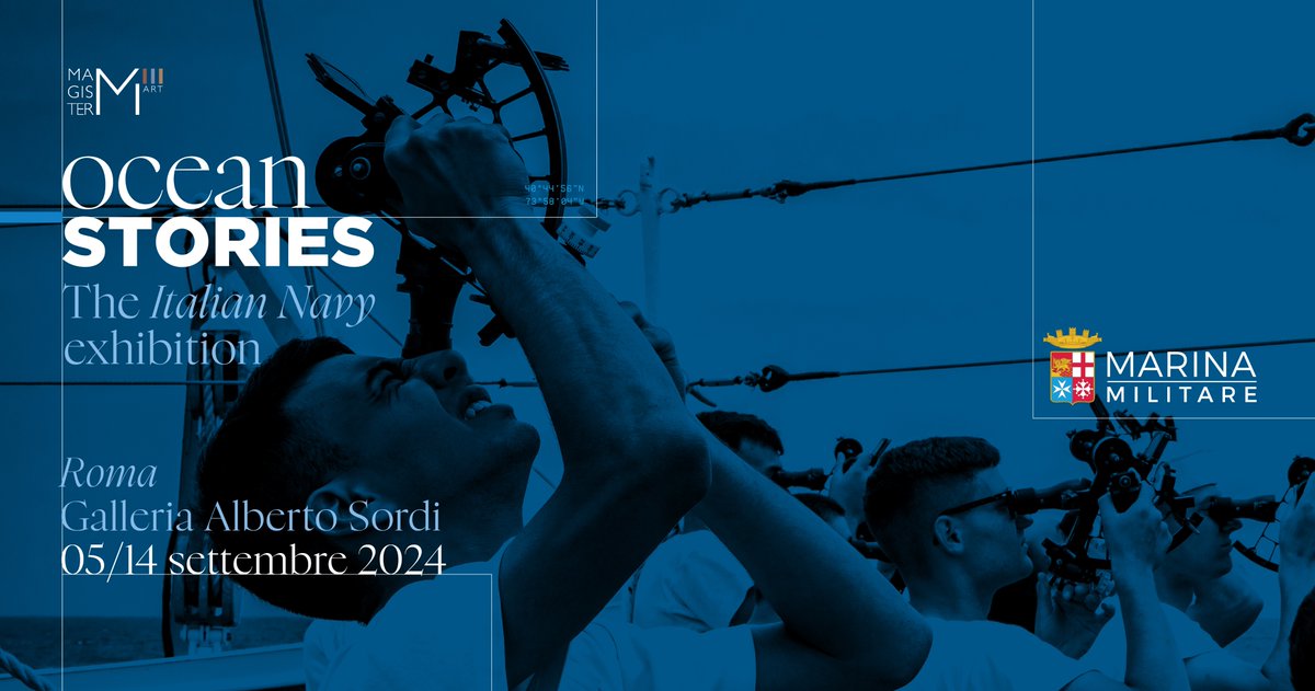Ocean Stories. The Italian Navy Exhibition arriva a Roma (5-14 settembre) all'interno della Galleria Alberto Sordi.
Organizzata dalla Marina Militare e prodotta da Magister Art.
<a href="/ItalianNavy/">Marina Militare</a> #OceanStories #MarinaMilitare #ItalianNavy #MagisterArt #Multimedia #TravellingExhibition