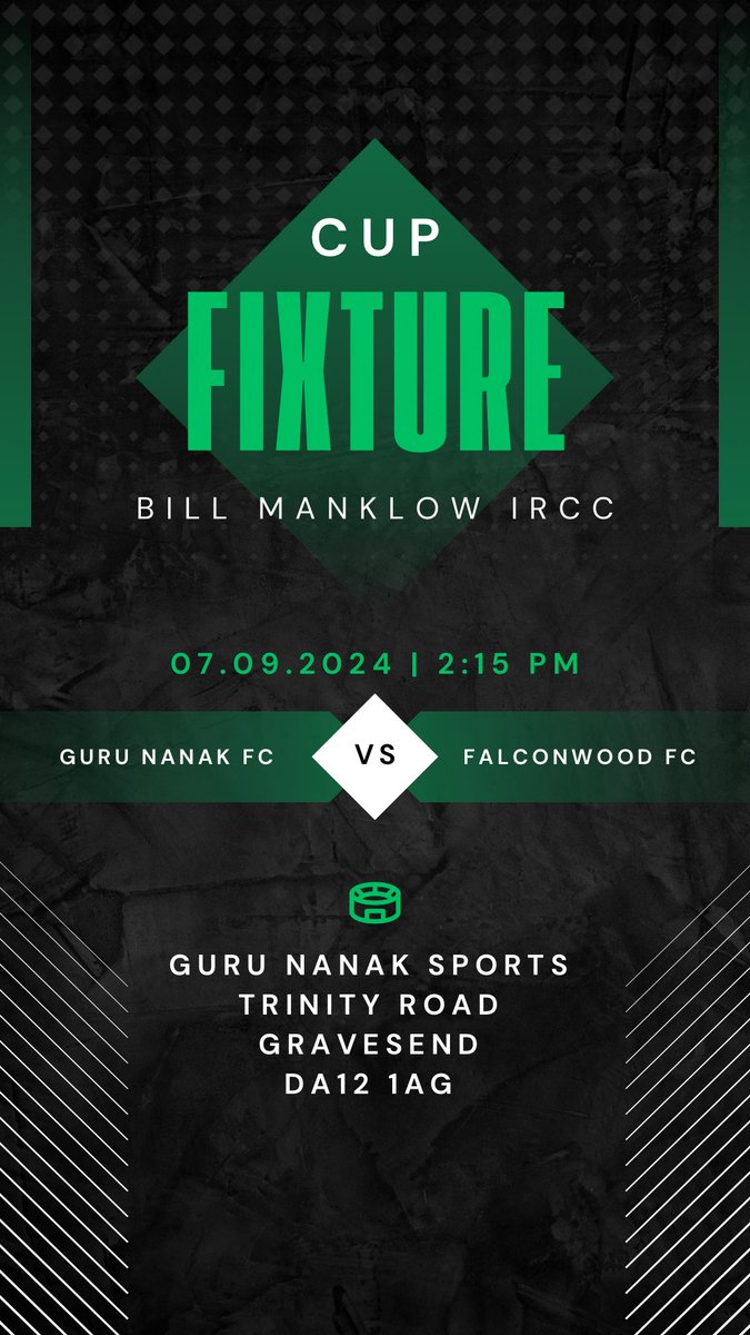 Falconwood_FC's tweet photo. 🗣️| #MATCHDAY3 #FIRSTS

Our first team are on the road again this weekend, with a 1st round cup fixture against @GuruNanakFC in the Bill Manklow IRCC. 

It is certain to be a tough test against opposition a league higher. 

🟢🦅 #UTF https://t.co/Z5CPL6JWWi
