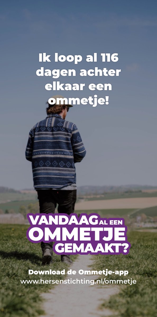 Ik loop al 116 dagen achter elkaar een ommetje!