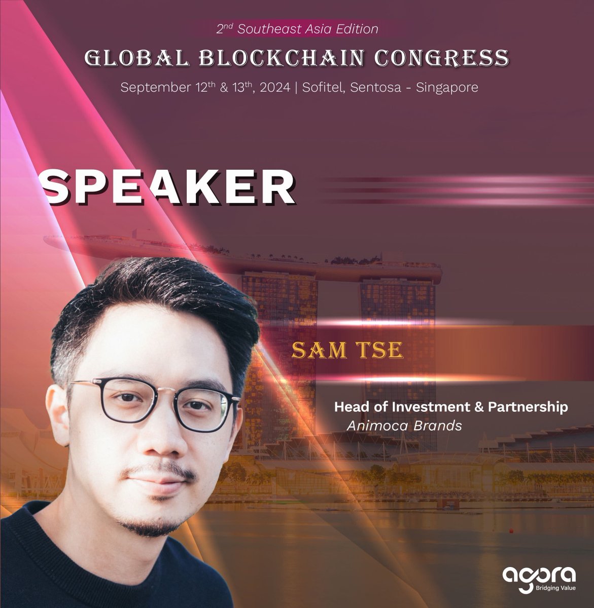 animocabrands's tweet image. Global Blockchain Congress (@AgoraGBC) is coming to Singapore on 12-13 September! 

Join Sam Tse (@0xsamt), our VP, Head of M&amp;amp;A, and @mo_Ezz14, our head of tokenomics, at this exclusive, closed-door, congress. 

Connect with qualified investors and digital asset startups to…
