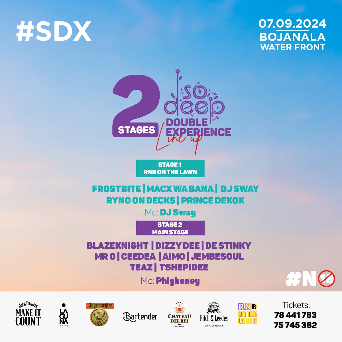 Our 2 stages Double Experience brings you <a href="/RNBOnTheLawn/">RNB On The Lawn</a> with <a href="/FrostbiteBW/">Uncle Frost</a> <a href="/MacxWaBana/">Banunu</a> <a href="/PrinceDekok/">Prince De Kok</a> <a href="/RynoOnDecks/">🦏🦏</a> with DJ Sway as the host. 

An experience not to be missed…🤞🏽

#SDX #SoDeepExperience