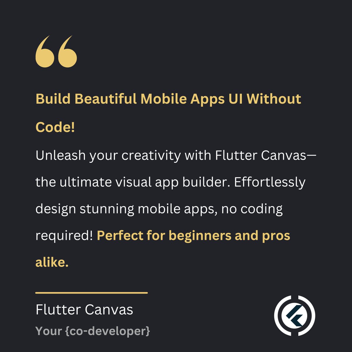 fluttercanvas's tweet image. Build Beautiful Mobile Apps Without Code!
Unleash your creativity with fluttercanvas.io —the ultimate visual app builder. Effortlessly design stunning mobile apps, no coding required! Perfect for beginners and pros alike.
#flutterdev #follow #trending #explorepage #UI