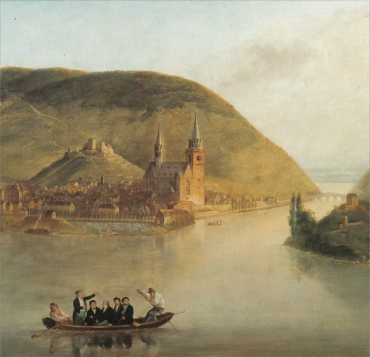 De vigne en vendange, morceaux choisis
EN BATEAU, SUR LE RHIN, À BINGEN, Johann Baptist Bachta, huile sur plaque de fer, c. 1840 - Musée d'histoire locale, Bingen, Allemagne
Au tournant des XVIIIe et XIXe siècles, écrivains et peintres découvrent le Rhin.
musee-virtuel-vin.fr/de-vigne-en-ve…
