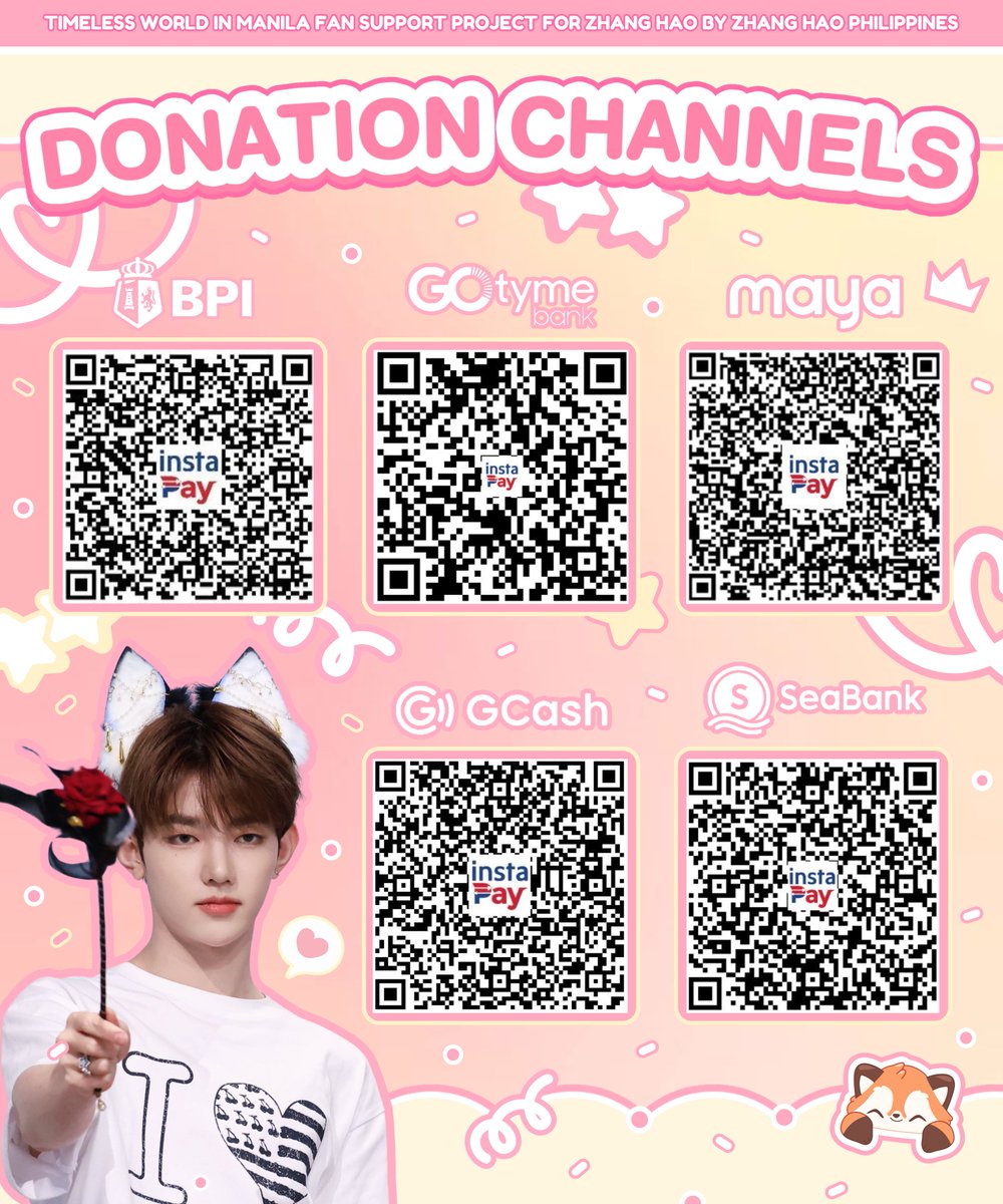 ⠀:¨ ·.· ¨:⠀ ⠀      
    `· . ୨୧ Hao's Snuggle Cafe ᓚ₍ ^. .^₎   

Contribute to an unforgettable experience for Zhang Hao and be part of something extraordinary for Hao. Donations are now being accepted for the 2024 ZEROBASEONE Timeless World in Manila Fan Projects by Zhang