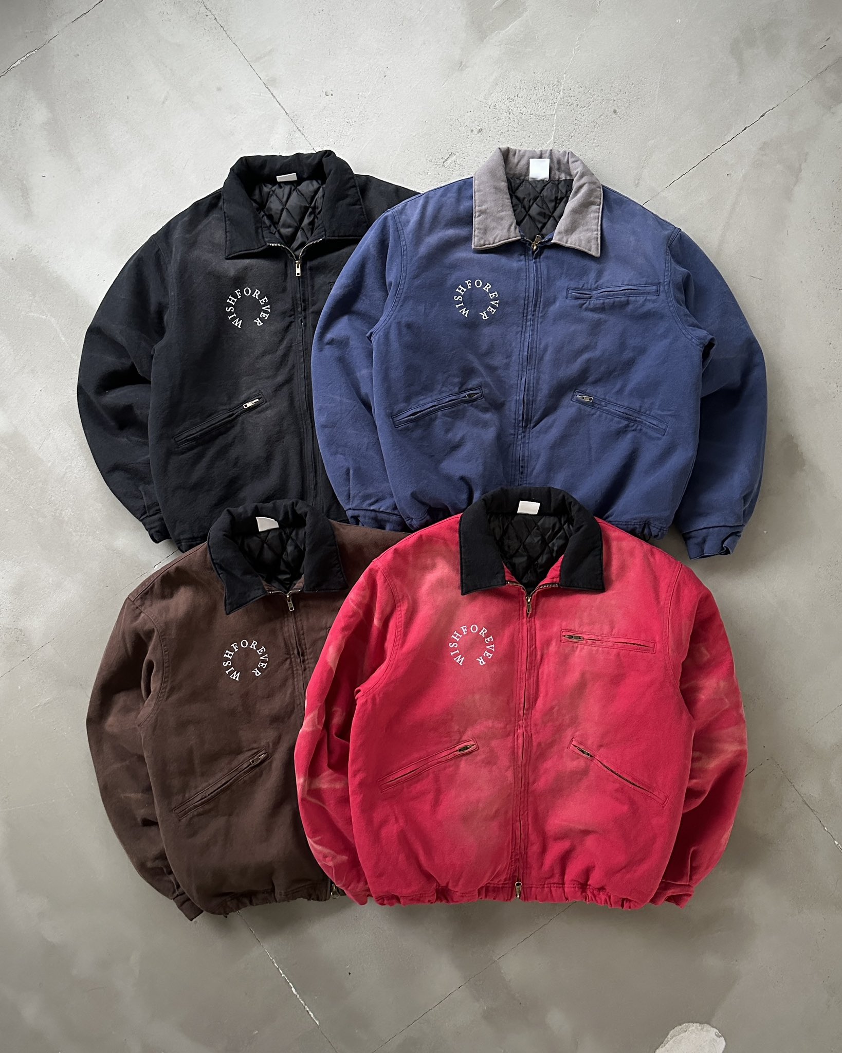 wish forever ドローコードビンテージライクショートダックジャケット