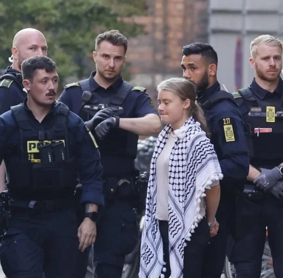 How dare you ? Greta Thunberg wurde an der Universität in Kopenhagen festgenommen. Sie fordert das Ende der Zusammenarbeit mit israelischen Universitäten. Bei der Zusammenarbeit geht es darum, umweltschonendere Technologien voranzutreiben. Immer wieder tritt sie bei