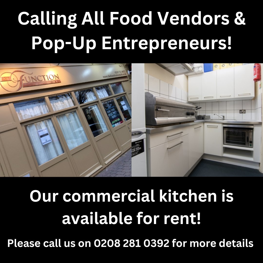 functionroome4's tweet photo. Calling all Food Vendors &amp; Pop-Up Entrepreneurs!

Our commercial kitchen is available for rent!

Please call us on 0208 281 0392 for more details.

#Chingford #HighamsParkLife #Walthamstow #HighamsPark #Loughton #Woodford https://t.co/xHnlUaHUxz