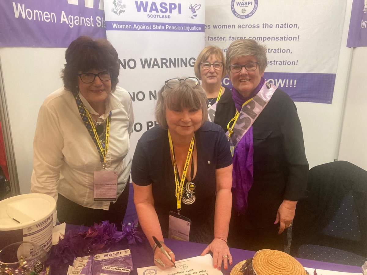 rdickson26's tweet image. Thanks to the #scottishwaspi women who manned the stall at #SNP24 conference in Edinburgh and to all the .@theSNP members for their support for #fairandfastcompensation  and action on the @PHSOmbudsman report to finally deliver justice for the 50s born women. #WASPI
